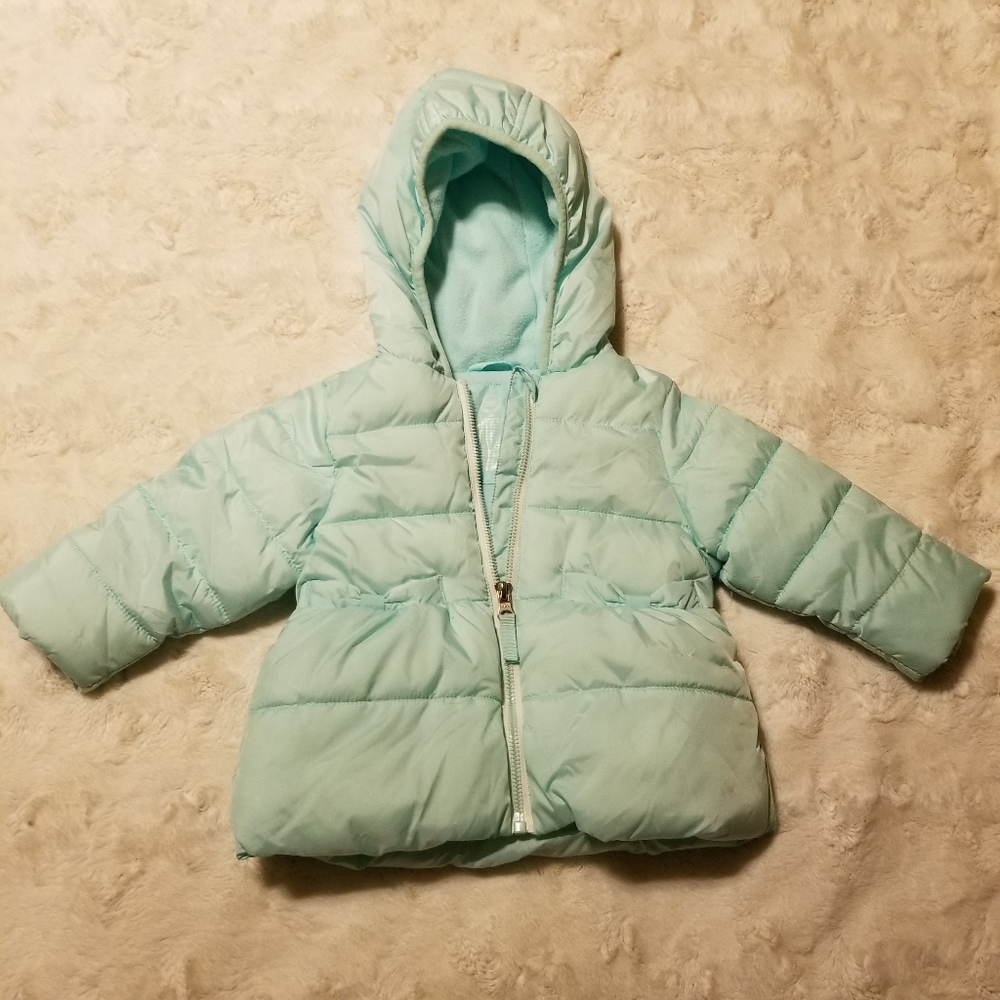 Wonder Nation Puffer Coat Size 12 Months Teal Blue NWOT